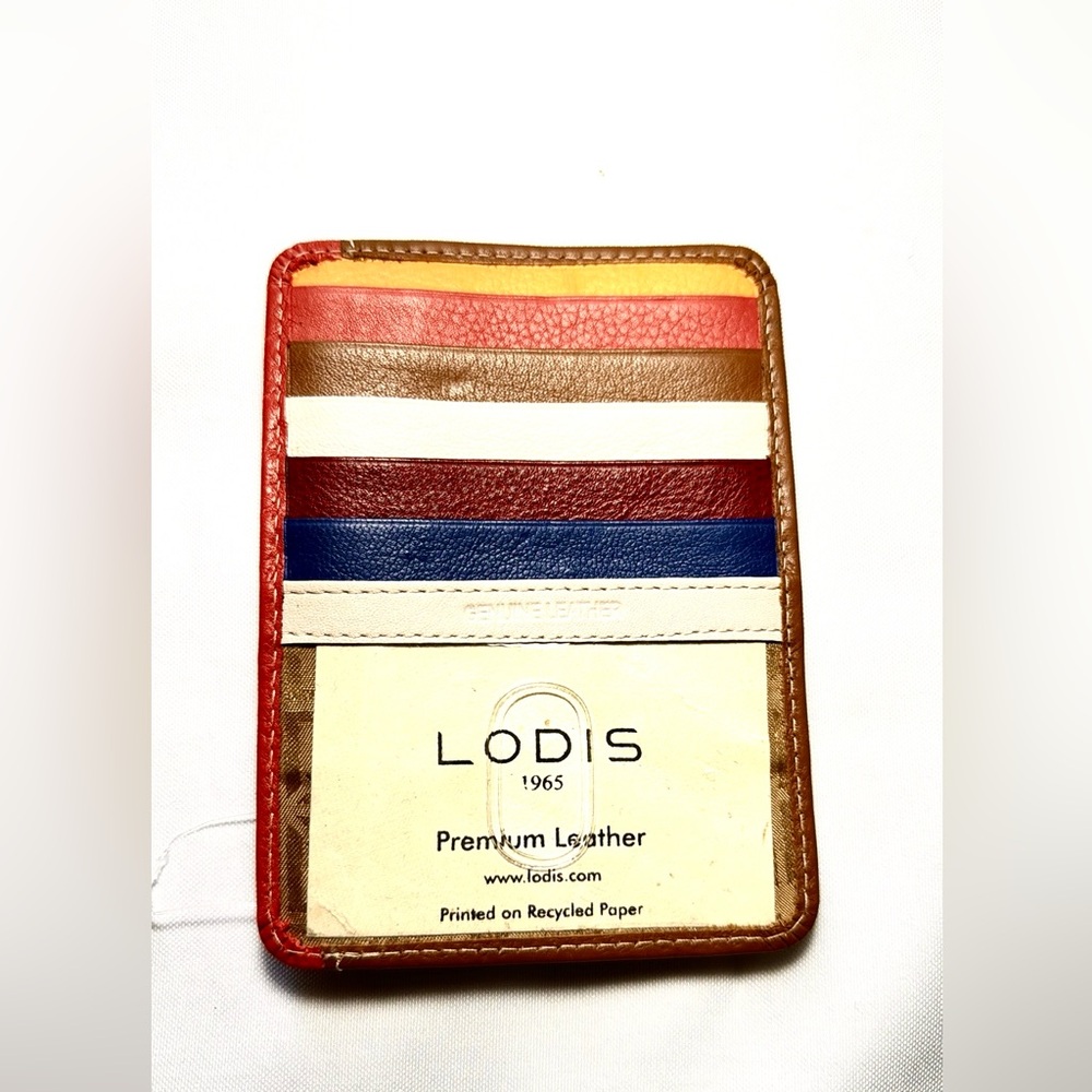 Leather genuine Wallet Card holder multicolor